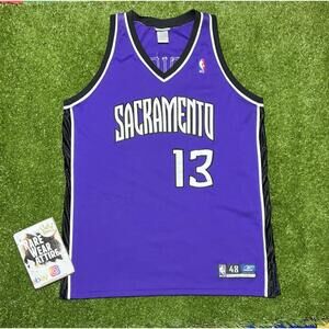 Vtg Reebok Doug Christie Sacramento Kings Basketball NBA Jersey 48 6924